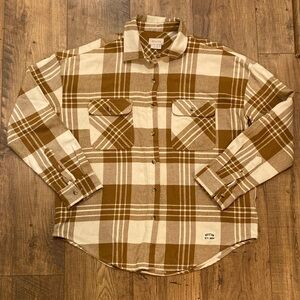 Brixton Tan and Cream Checkered Shirt